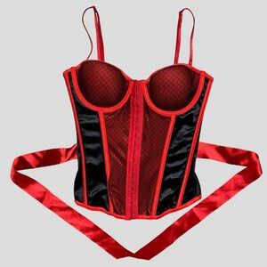 Vintage Red and Black Corset